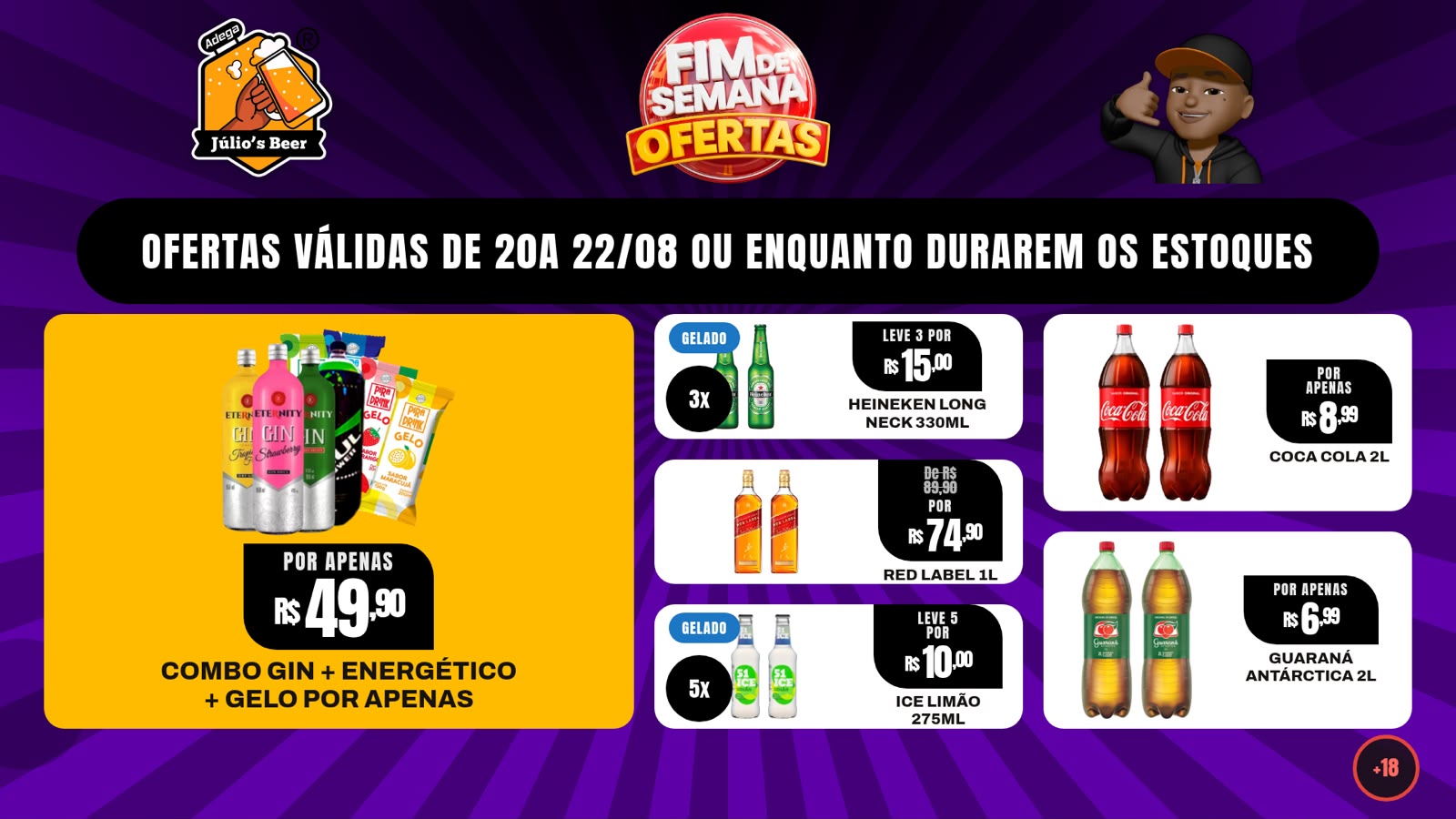 Encarte de ofertas no formato TV da loja